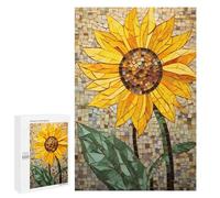 Stained Glass Sunflower Artwork Puzzle 1000 Pièces Educa Jouet en Bois Cadeau Unique Décoration Intérieure Jeu Éducatif Challenge Toy Adultes Et Enfants À Partir De 14 Ans 1000 PCS