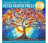 Stained Glass Tree of Life 1000-Piece Jigsaw Puzzle (printed on reflective foil for realistic effect!)