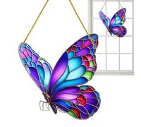 Stained Glass Window Ornament, Hangable Butterfly Ornament, Acrylic Window Sun Catcher, Decorative Hangable Ornaments, Kingfisher Butterfly Sun Catcher for