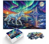 Stained Glass Wolf︰ Majestic Coastal Scene wi Puzzle, 1000 pièces | Pour les heures calmes avant le Nouvel An : ce puzzle 1000 pièces adulte offre une activité classique pour Noël.