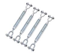 Stainless Cable Tensioner Turnbuckle Set, M6 Rope Tensioning Hardware Kit, 4 Piece Railing Wire Tightener System, Adjustable Deck Cable Support Device, Heavy Duty Outdoor Fixing Style Design