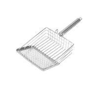 Stainless Cat Scoop, Sturdy Litter Pooper, 10.83 inches Large Scooper with Ergonomic Feature, Hangable Pet Scoop, Cleaning Tool with Comfortable Handle, Household Accessory for Home and Cattery