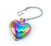 Stainless Creative Tea Infuser Metal Heart Shape Reusable Tea Coffee Filter Strainer Teapot Accessory Kitchen Gadget Too Aspirateur Copeaux Cyclonique (A, One Size)