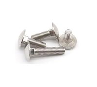 stainless cup square carriage bolts Boulon à tête carrée en acier inoxydable 304 avec écrou moleté M8x50 mm, lot de 5