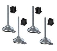 Stainless foot 12x150x80mm, pad & fixing hole+inserts 40x40x1.5mm -Set of 4