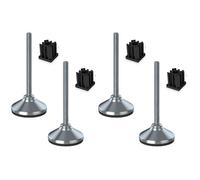 Stainless foot 16x150x80mm, base has rubber pad + inserts 50x50x2.00mm -Set of