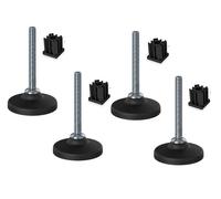 Stainless levelling feet 12x100 plastic base + inserts 40x40x12 1.5mm - 4 pcs