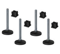 Stainless levelling feet 16x150 plastic base + inserts 40x40x16 1.5mm - 4 pcs