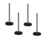 Stainless levelling foot M16x230x100mm plastic base with holes1500kg - Set of 4