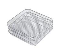 Stainless Steel 3 Tier Air Fryer Rack Compatible with Foodi 8L Stackable Dehydrator Accessory for Fruits Meats Snacks Dishwasher Safe Space Saving Design