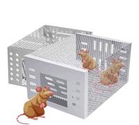 Stainless Steel Automatic Mousetrap for Home, Easy to Set Mice Catcher for Indoor and Outdoor, Easy Set with Double One-Way Door Design, Capture Mice Efficiently and Conveniently (2PC)