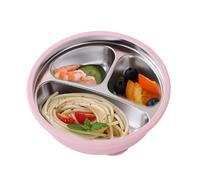 Stainless Steel Baby Suction Plates, Toddler Feeding Bowl with Non-Slip Base, Fall-Resistant Mealtime Dishware for Carrying Out, Kindergarten, Outdoor Picnic, Camping, and Daily Care