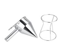Stainless Steel Baking Funnel with Drip Rack | Expert Flow Management for Cakes & Desserts | Commercial Grade Kitchen Tool for Bakeries/Home Use | Textured Finish