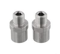 Stainless Steel Bike Pedal Adapter 9/16 to 1/2 Inch 304 Steel Bicycle Crank Extender 20mm Offset Pair Bike Pedal Converter for 9/16 Pedals 1/2 Cranks Silver Bike Adapter 32mm Length Stainless Pair