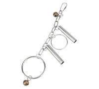 Stainless Steel Bird Toy with Bell - Tough Ring Foraging Parakeet Toy