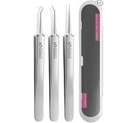 Stainless Steel Blackhead Remover Kit, 2025 New Blackhead Remover,Tweezers, Professional Facial Blackhead Remover Tweezers,Cell Clip Pimple Needle Set with Storage Case (3 Pcs)