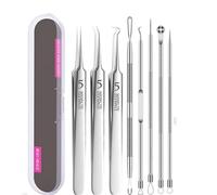 Stainless Steel Blackhead Remover Kit, 2025 New Blackhead Remover,Tweezers, Professional Facial Blackhead Remover Tweezers,Cell Clip Pimple Needle Set with Storage Case (8 Pcs)