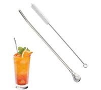 Stainless Steel Bombilla - Reusable Drinking Straw, Built-In Filter Spoon, Smooth Stirring Tube | Portable Multifunction Straw For Coffee Beverage Juice Tea Soup Bar Accessories