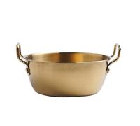 Stainless Steel Bowls - Double Ear Household Bowl, 5.91x5x1.77 inches Golden Instant Noodle Bowl with Handle for Rice, Desserts, Snacks, Soup, Salad, Hot or Cold Meals, Durable Kitchen Dish for Home