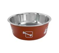Stainless Steel Bowls, Printed Large Capacity, 4.3x4.3in Pet Feeding Supplies, Authentic Non-Tip Design, Compact Easy Clean Finish for Kennel, Farm, Camping, Home Use