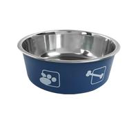 Stainless Steel Bowls, Printed Large Capacity, 4.3x4.3in Pet Feeding Supplies, Authentic Non-Tip Design, Compact Easy Clean Finish for Kennel, Farm, Camping, Home Use