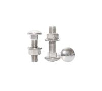 Stainless Steel Bridge Screws/Carriage Bolts And Nuts Half Round Head Square Neck Flat Head Shelves(10set M5X25)