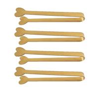 Stainless Steel Buffet Tongs - Non Stick Kitchen Grabber, Creative Food Serving Tool, Non Slip Heart Shaped Tongs, Candy Lemon Jelly Cookeis | Party Home Kitchen Usage, Dessert Serving Solution