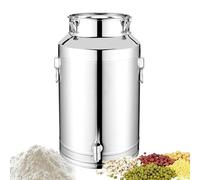 Stainless Steel Canister - Cereal Storage Jar With Milk Bucket And Spigot, Durable Metal Construction Protects Dry Goods Like Sugar Snacks Cereal Keeps Food Fresh Organized, Easy Pouring Design Enhanc