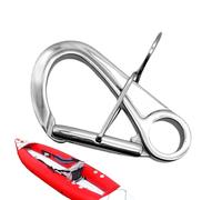 Stainless Steel Carabiner, Double Self Locking Clip, Heavy Duty Hook with Rust-Resistant Finish, Outdoor Gear with Easy Attach Design, Auto Boat Hiking Backpack Gym Dog Walking Key Flag Swing