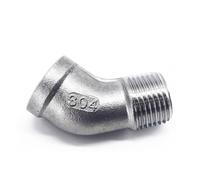 Stainless Steel Cast Pipe Fitting, 304 Stainless Steel 45 Degree Elbow Fitting Connector, 1/4" 3/8" 1/2" 3/4" 1" 1-1/4" 1-1/2" BSP Female Thread To Male Thread, 1pcs(1 1/2")