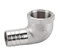 Stainless Steel Cast Pipe Fitting, Female Thread Elbow, 8mm 10 12 14 15 20 25 32 40mm Hose × 1/4" 3/8" 1/2" 3/4" 1" Female Thread 304 Stainless Steel Elbow Pipe Fitting, 1PCS(3/8" 8mm)