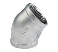 Stainless Steel Cast Pipe Fitting, Stainless Steel 45 Degree 90 Deg Elbow, 1/4" 3/8" 1/2" 3/4" 1" 1-1/4" Male-Female Threaded Elbow Connector 304 Pipe Fitting, 1pcs(45 female elbow,0.5 Inch)