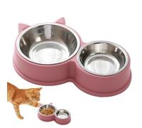 Stainless Steel Cat Bowls, Anti-Slip Dog Bowls, Cat Ear Shape Feeder, Prevent Tipping Design, Thickened Puppy Licking Toys, Food and Water Bowl for Pets, 11.81x5.51x1.97 in