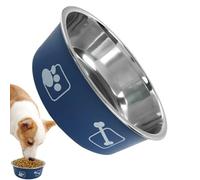 Stainless Steel Cat Bowls, Printed Large Dog Feeders, 11x11x4.5cm/4.3x4.3x1.8in Non-Slip Base Design, Easy Clean, Silver 2-Pack, for Crate Kennel Camping Home Pet Feeding