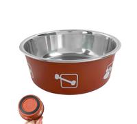 Stainless Steel Cat Bowls, Printed Large Dog Feeders, 11x11x4.5cm/4.3x4.3x1.8in Non-Slip Base Design, Easy Clean, Silver 2-Pack, for Crate Kennel Camping Home Pet Feeding