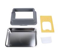 Stainless Steel Cat Litter Box | 13.19 inch High Sides Leakage Guarded & Odor Controlled | Enclosed Litter Box for Large Cats/Multiple Cats | Simple to Maintain Non Adhere (Grey and Yellow)