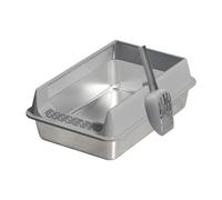 Stainless Steel Cat Litter Box - Cat Front-Mounted Litter Tray | Deepen Pet Littêr Box | Semi-Enclosed Deepened Cats Toilet with Scoop for Dormitory Indoors Car Living Room, Indoor