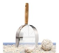 Stainless Steel Cat Poop Scooper - Long Handle Sifting Litter Scoop | Heavy Duty Pet Waste Removal Tool for Indoor Cats, Easy Grip, Durable Cleaning Supplies for Home Hygiene