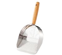 Stainless Steel Cat Scooper, Ergonomic Pooper Lifter, Sturdy Heavy Duty Cleaning Tool, Easy to Use Long Handle, Ideal for Indoor & Travel, Keeps Litter Box Hygiene