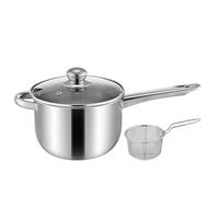 Stainless Steel Chip Pan Fryer, Portable Deep Frying Cooker, Small Capacity Oil Frying Pan with Heat Resistant Build, Durable Kitchen Tool Set, Mini Fryer with Cooking Style, Home Picnic Food Fry Use