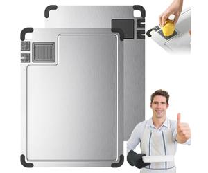 Stainless Steel Chopping Boards for Kitchens, Multi-Function (1PCS,38x 28 cm)