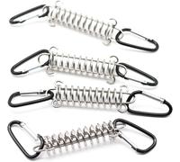 Stainless Steel Clamp Springs Tent Jump Spring Coil Springs With Double Hook For Beach Camping Silver