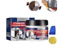 Stainless Steel Clean Wax, Déartrant Et Degraissant Clean Four Et Grill, Nano-Technology Stainless Steel Cleaning Paste, Nettoyant Pour Acier Inoxydable Nettoie Avec éponge (1PC)
