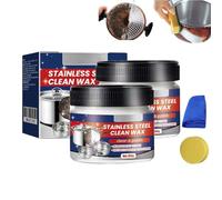 Stainless Steel Clean Wax, Déartrant Et Degraissant Clean Four Et Grill, Nano-Technology Stainless Steel Cleaning Paste, Nettoyant Pour Acier Inoxydable Nettoie Avec éponge (2PC)