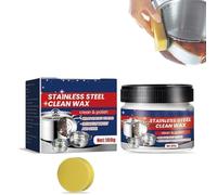 Stainless Steel Clean Wax,Magical Nano-Technology Stainless Steel Cleaning Paste,Stainless steel cleaner,Nettoyant pour acier inoxydable nettoie,Pâte de nettoyage en acier inoxydable avec éponge
