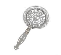 Stainless Steel Cocktail Strainer 19.5cm Tight Spring(A) | Tight coil spring, blocks ice chunks, fruit pulp filter, smooth sipping, 19.5cm length