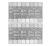 Stainless Steel Coffee Grind Chart, 2-Piece Grind Size Guide Card, Coarseness Comparison Ruler and Bean Measuring Tool for Brewing at Home, Kitchen, Workplace, Travel, Beginners