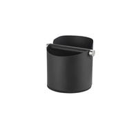 Stainless Steel Coffee Knocking Box Anti-slip Coffee Ground Knock Bucket with Knock Rod Coffee Powder Bucket Espresso Dump Bin(Black-S)
