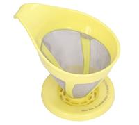 Stainless Steel Coffee Strainer | Fine Mesh Cone for Pour Over Drip/Travel/Camping | Portable Hand Drip Coffee Maker with Funnel (Yellow)