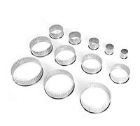 Stainless Steel Cookie Cutters Set of 12 | Round with Teeth Design for Baking/Cake Decorating/DIY Crafts | Mirror Polished No Burrs | Sturdy Baking Tools